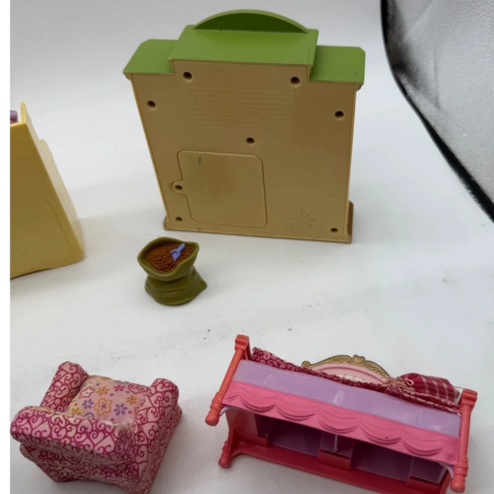 Fisher Price Loving Family Dollhouse Furniture Lot Fireplace Bed Bassinet